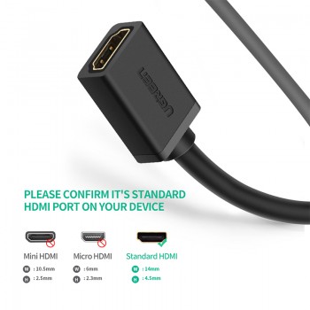 Ugreen HDMI extension cable 1080P 3D HDMI male to female extender for Computer/HDTV/Laptop/Projector in audio video Cable 1m 2m