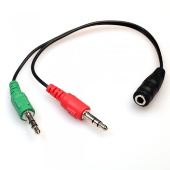 vovotrade Y-Splitter 1 Female to 2 Male 3.5mm Mic Stereo Audio Adapter Audio Cable For PC Factory Price Drop Shipping