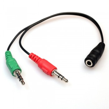 vovotrade Y-Splitter 1 Female to 2 Male 3.5mm Mic Stereo Audio Adapter Audio Cable For PC Factory Price Drop Shipping