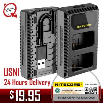 Nitecore USN1 Digital Dual Slot Travel Camera Charger For Sony NP-FW50 Batteries, Compatible With a6500 a7 a7II a7R a7R2 a7s