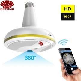 Wireless WiFi Security Camera Light Bulb Home Security System 360 Degree with Motion Detection/Night Vision for IOS Android APP