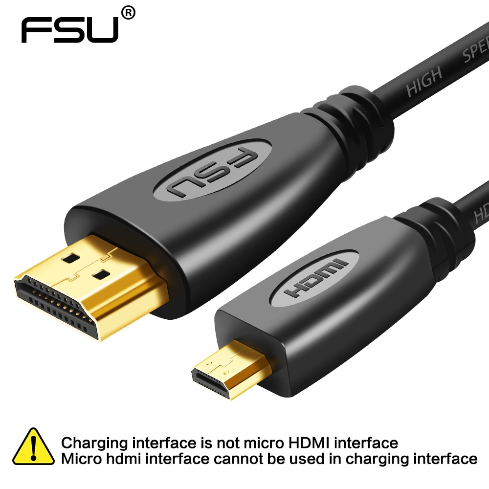 Premium version Gold Plated  3D 1080P hdmi to micro hdmi D type male to hdmi male cable for mobile phone, camera,GoPro
