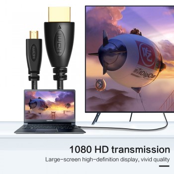 Premium version Gold Plated  3D 1080P hdmi to micro hdmi D type male to hdmi male cable for mobile phone, camera,GoPro