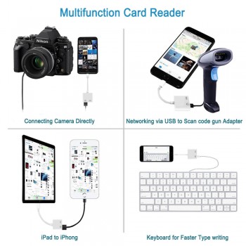 2018 New For Lightning To USB 3 Camera Reader OTG Adapter Connection Kits Data Sync Charge For iPhone X/8/7/7Plus/6/6S iPad/iPod