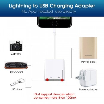 2018 New For Lightning To USB 3 Camera Reader OTG Adapter Connection Kits Data Sync Charge For iPhone X/8/7/7Plus/6/6S iPad/iPod