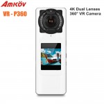 Amkov VR-P360 V360 Handheld 4K Dual Lenses WIFI 360 Degree VR Camera 15fps Dual 220 HD Wide Angle FishEye Lens Panoramic Cameras