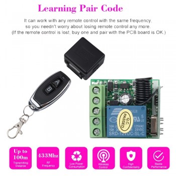 kebidu 433Mhz Universal Wireless Remote Control Switch DC 12V 1CH relay Receiver Module RF Transmitter 433 Mhz Remote Controls