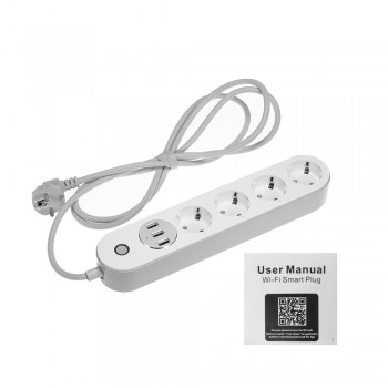 WiFi Smart Power Strip Socket Voice Control Timer Switch Power Strip Outlet with 4 AC Outlets 3 USB Port for Alexa Google Home