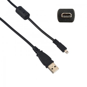 Black 4.9 ft 59 Inch 1.5M 8 Pin UC-E6 Camera USB Data Cable Cord For Olympus Pentaxist FinePix For Sony Nikon Coolpix Wholesale