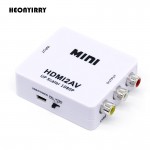 HDMI TO AV Scaler Adapter HD Video Converter Box HDMI to RCA AV/CVSB L/R Video 1080P HDMI2AV Support NTSC PAL Wholesale