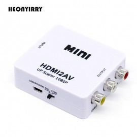 HDMI TO AV Scaler Adapter HD Video Converter Box HDMI to RCA AV/CVSB L/R Video 1080P HDMI2AV Support NTSC PAL Wholesale