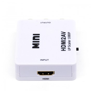 HDMI TO AV Scaler Adapter HD Video Converter Box HDMI to RCA AV/CVSB L/R Video 1080P HDMI2AV Support NTSC PAL Wholesale