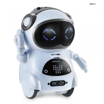 EBOYU RC-01 Mini Robot Pocket Robot for Kids with Interactive Dialogue Conversation/ Voice Recognition/Chat Record/Singing