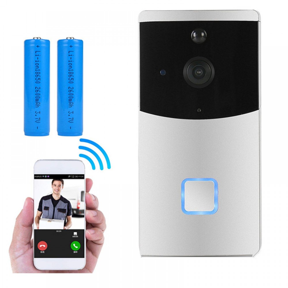 WiFi Wireless Smart Video Doorbell Camera Two-Way Audio Night Vision, PIR Motion Detection Alarm security Rechargeable Battery