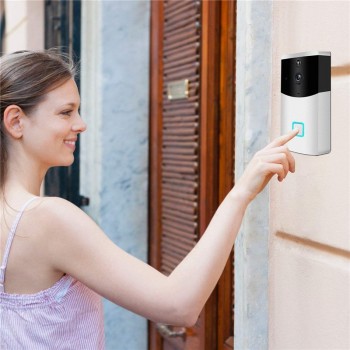 WiFi Wireless Smart Video Doorbell Camera Two-Way Audio Night Vision, PIR Motion Detection Alarm security Rechargeable Battery