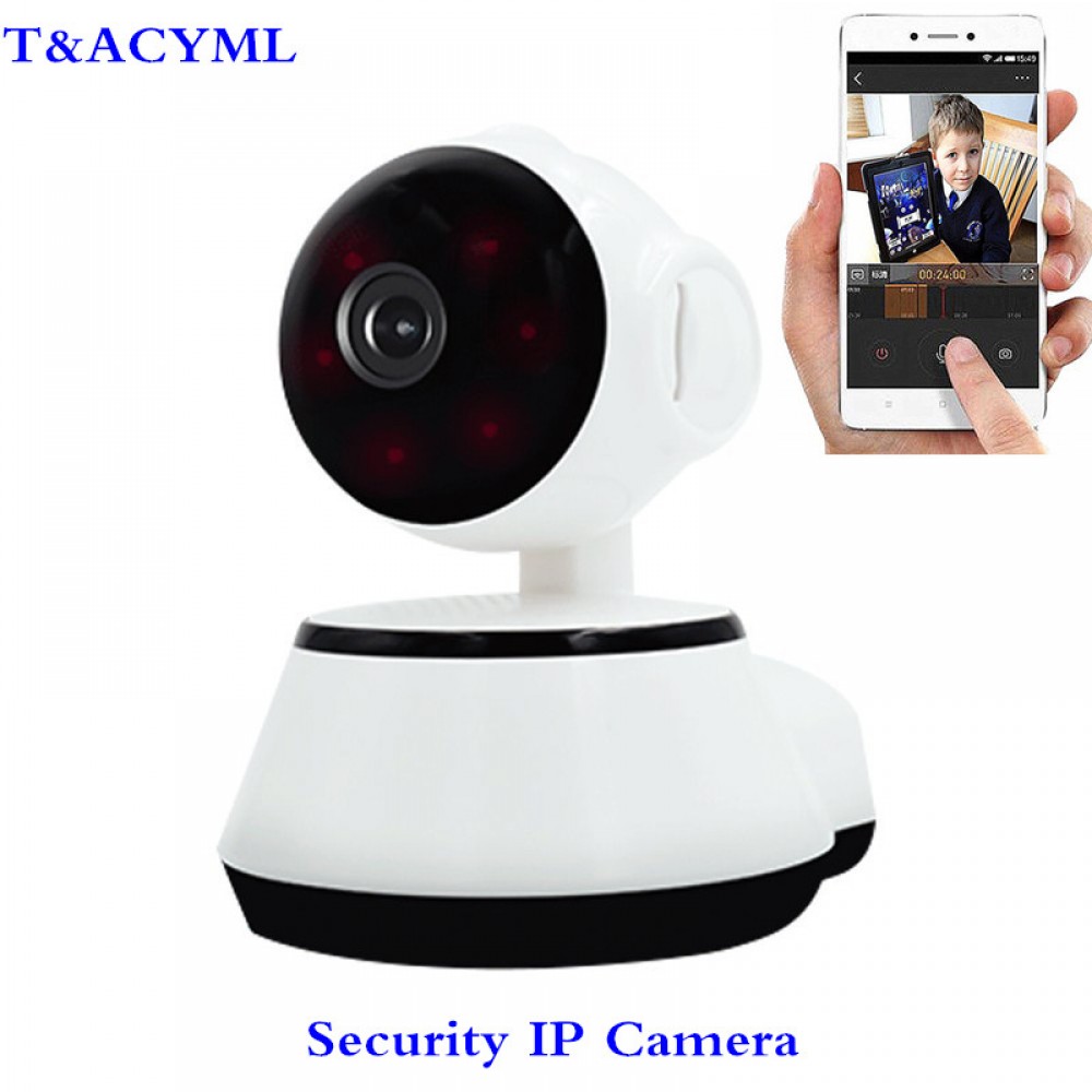 Robot Security Camera 720P WIFI IP HD video Home Security Surveillance 360 Night Vision Two-way Audio Motion Detection Camera