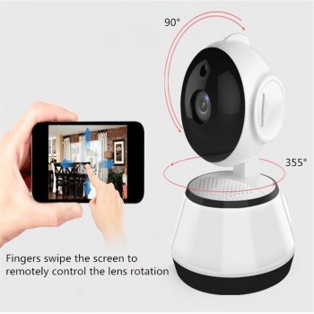 Robot Security Camera 720P WIFI IP HD video Home Security Surveillance 360 Night Vision Two-way Audio Motion Detection Camera