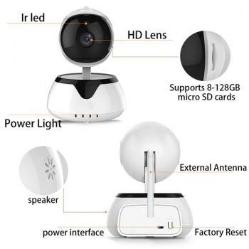 Security Camera 720P robot HD video Wireless Home Security Surveillance 360 Night Vision Two-way Audio Motion Detection Indoor