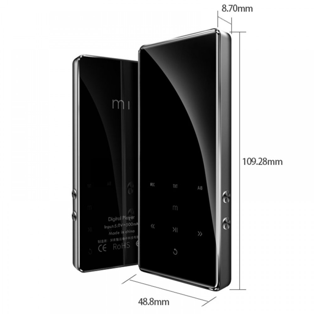 Bluetooth 4.2 Metal HIFI Mp3 Music Player 2.4 inch screen Lossless Mini Portable Audio Players FM Radio Ebook Voice Recorder