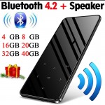 Btsmone new Bluetooth 4.2 version touch screen MP3 player built-in 16GB Portable Slim MP3 player with loud Speaker with FM/Radio