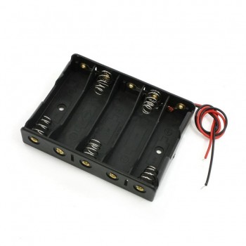 5 x 1.5V AA Battery Slot Holder Case Box Wire Battery Storage Boxes Black   Sale XR649