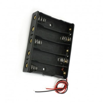 5 x 1.5V AA Battery Slot Holder Case Box Wire Battery Storage Boxes Black   Sale XR649