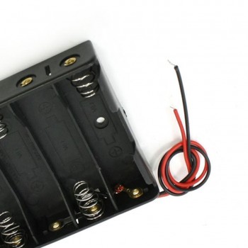 5 x 1.5V AA Battery Slot Holder Case Box Wire Battery Storage Boxes Black   Sale XR649