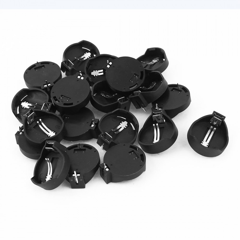 TOP 3V CR2032 CR2025 button cell battery holder adapter black 20 pieces