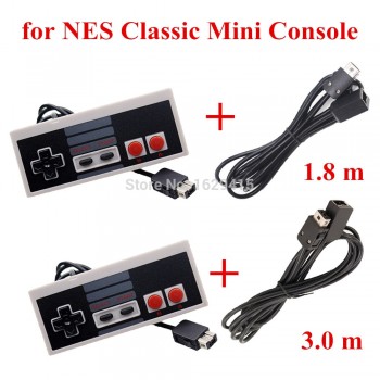 IVYUEEN For NES Classic Mini Entertainment System Console Controller Gamepad with 1.8m / 3.0m 10FT Extension Cable Cord