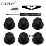 6 pcs Black Analog Stick + LED Light Bar Sticker for Sony Playstation 4 PS4 Slim Pro Controller Thumbsticks for Dualshock 4 Game