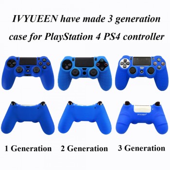 IVYUEEN Anti-slip Silicone Skin Case for Sony PlayStation Dualshock 4 PS4 Pro Slim Controller Cover with Thumb Stick Grips Caps