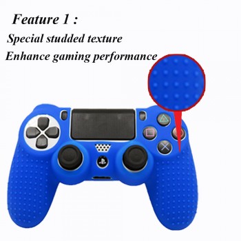 IVYUEEN Anti-slip Silicone Skin Case for Sony PlayStation Dualshock 4 PS4 Pro Slim Controller Cover with Thumb Stick Grips Caps