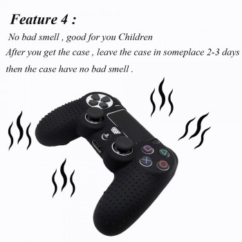 IVYUEEN Anti-slip Silicone Skin Case for Sony PlayStation Dualshock 4 PS4 Pro Slim Controller Cover with Thumb Stick Grips Caps