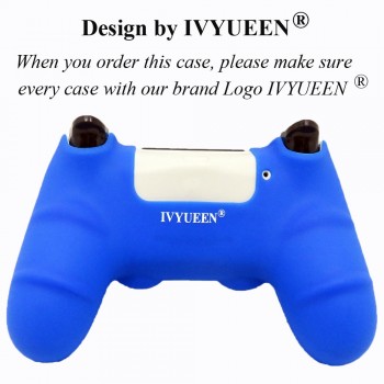 IVYUEEN Anti-slip Silicone Skin Case for Sony PlayStation Dualshock 4 PS4 Pro Slim Controller Cover with Thumb Stick Grips Caps