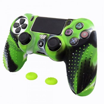 IVYUEEN Anti-slip Silicone Skin Case for Sony PlayStation Dualshock 4 PS4 Pro Slim Controller Cover with Thumb Stick Grips Caps