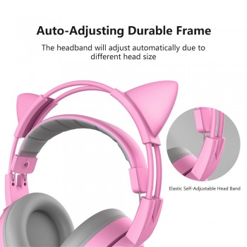 SOMIC G951s Pink Noise Cancelling Gaming Headset with Microphone Kid Girls Pink Cat Ear Headphone with 3.5mm Wired for PS4 Phone