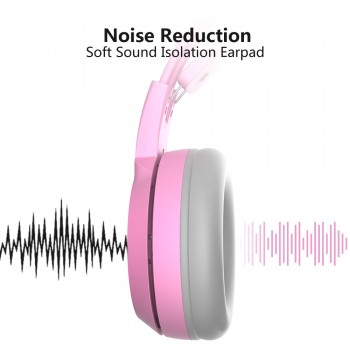 SOMIC G951s Pink Noise Cancelling Gaming Headset with Microphone Kid Girls Pink Cat Ear Headphone with 3.5mm Wired for PS4 Phone
