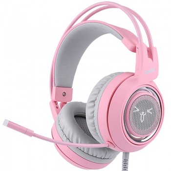 SOMIC G951 Pink Cat Headphones Virtual 7.1 Noise Cancelling Gaming Headphone Vibration LED USB Headset Girl Headsets for PC