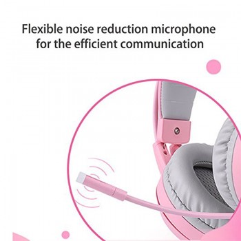 SOMIC G951 Pink Cat Headphones Virtual 7.1 Noise Cancelling Gaming Headphone Vibration LED USB Headset Girl Headsets for PC