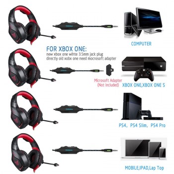 ONIKUMA K1 PS4 Gaming Headset casque Wired PC Stereo Earphones Headphones with Microphone for New Xbox One/Laptop Tablet Gamer