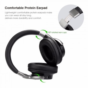 Ausdom ANC8 Active Noise Cancelling Wireless Headphones Bluetooth Headset with Super HiFi Deep Bass 20H Playtime for Travel Work