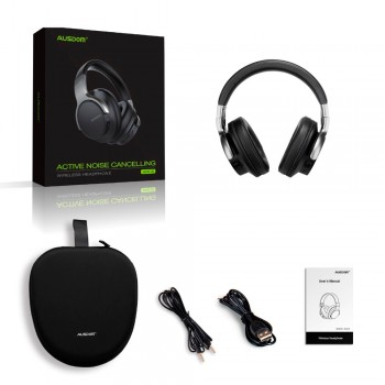 Ausdom ANC8 Active Noise Cancelling Wireless Headphones Bluetooth Headset with Super HiFi Deep Bass 20H Playtime for Travel Work