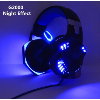 EACH G2000 Deep Bass Stereo LED Headphone Headset with microphone Professional Gamer+Gaming Optical USB Mouse Game Mice DPI gift