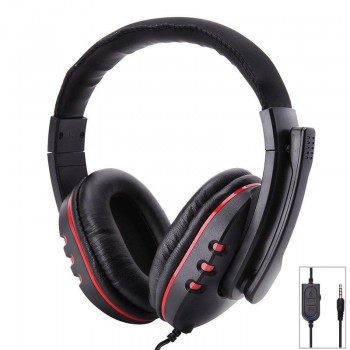 Ostart Stereo 3.5mm Wired Headphones with Mic Adjustable Over Ear Gaming Headsets Earphones Low Bass Stereo for PS4 Xbox One PC