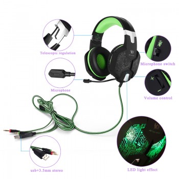 3.5mm Gaming Headphone Gaming Headset Casque Gamer Stereo Headphone With Microphone Mic Led Game Headsets For PC Computer PS4