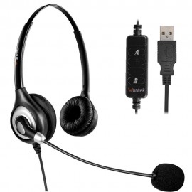 Wantek USB Computer Headset with Microphone Noise Cancelling,Wired Headphones, Business Headset for Skype,VOIP Phone,Call Center