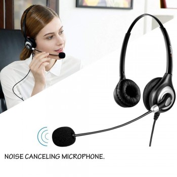Wantek USB Computer Headset with Microphone Noise Cancelling,Wired Headphones, Business Headset for Skype,VOIP Phone,Call Center