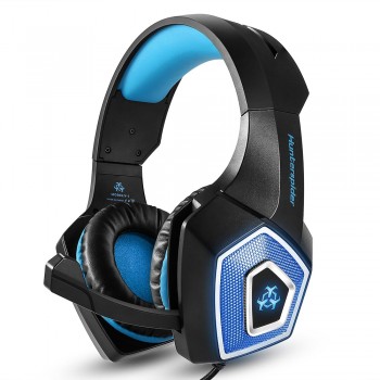 VirWir Stereo Gaming Headset Over ear headphones wired control with Mic LED Light Casque Gamer Headset for PC PS4 Xbox One