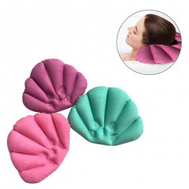 LUOEM Bath Pillow Inflatable Spa Pillow Soft Back Neck Cushion With Suction Cups for Bathtub Bathroom Random Color