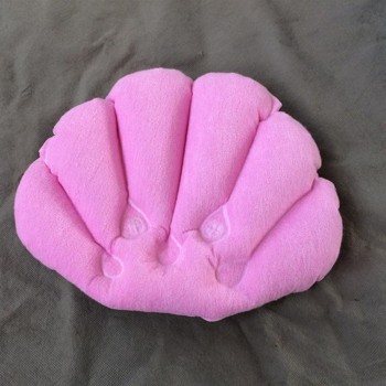 LUOEM Bath Pillow Inflatable Spa Pillow Soft Back Neck Cushion With Suction Cups for Bathtub Bathroom Random Color